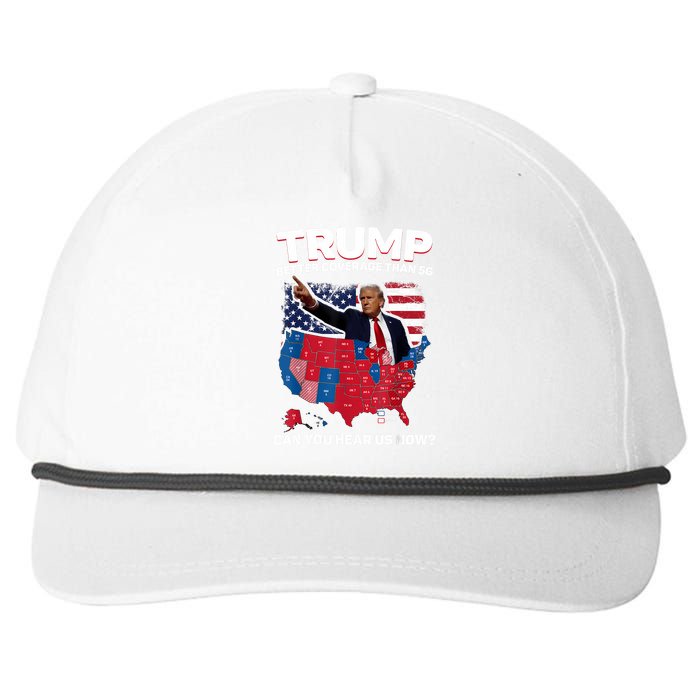 Trump Better Coverage Than 5g Can You Hear Us Now Funny Snapback Five-Panel Rope Hat