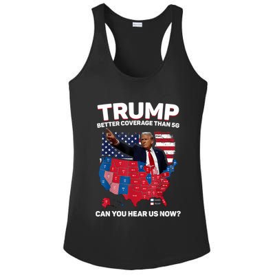 Trump Better Coverage Than 5g Can You Hear Us Now Funny Ladies PosiCharge Competitor Racerback Tank