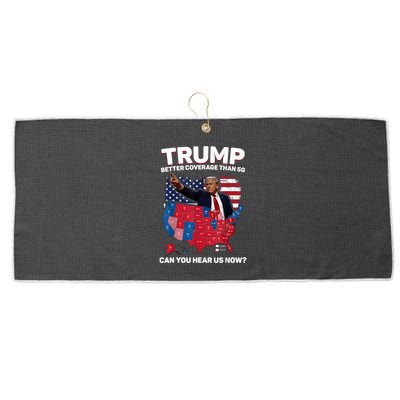 Trump Better Coverage Than 5g Can You Hear Us Now Funny Large Microfiber Waffle Golf Towel