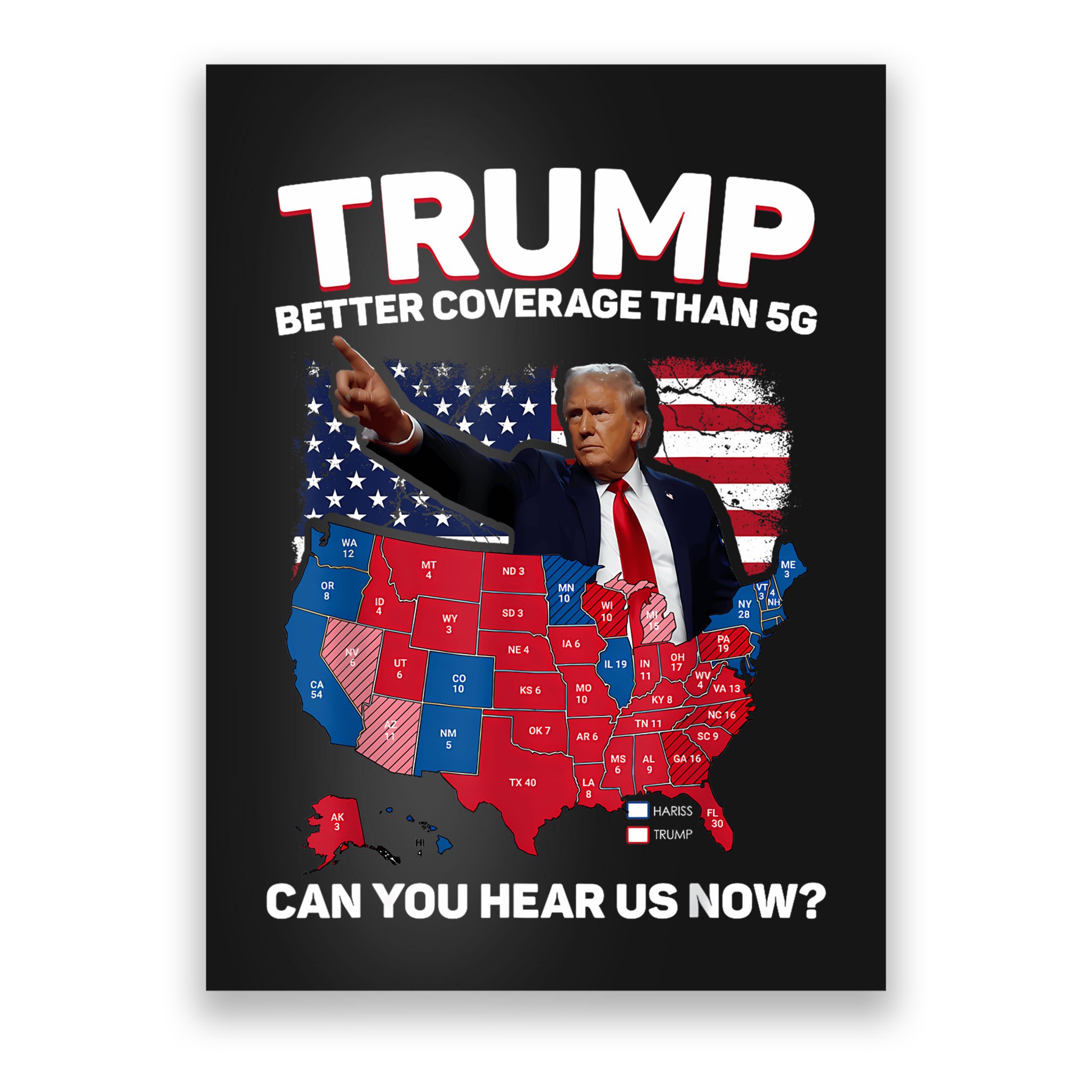 Trump Better Coverage Than 5g Can You Hear Us Now Funny Poster