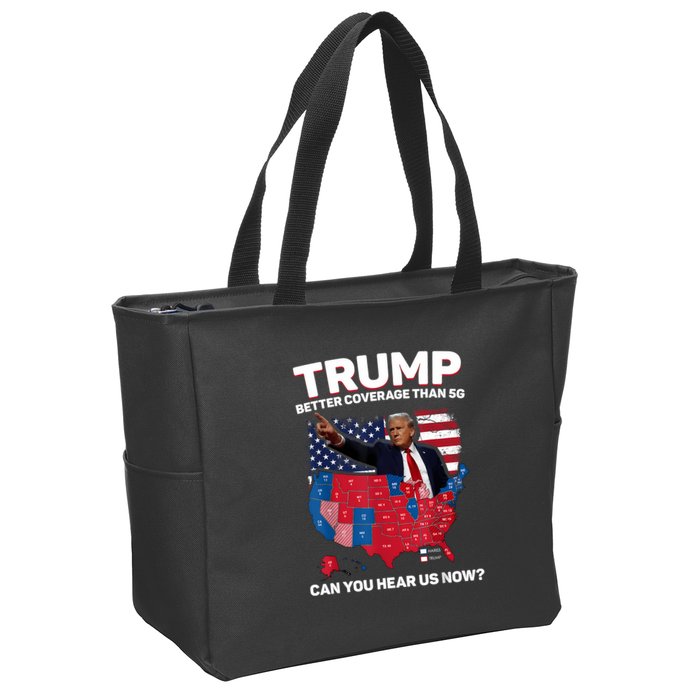 Trump Better Coverage Than 5g Can You Hear Us Now Funny Zip Tote Bag