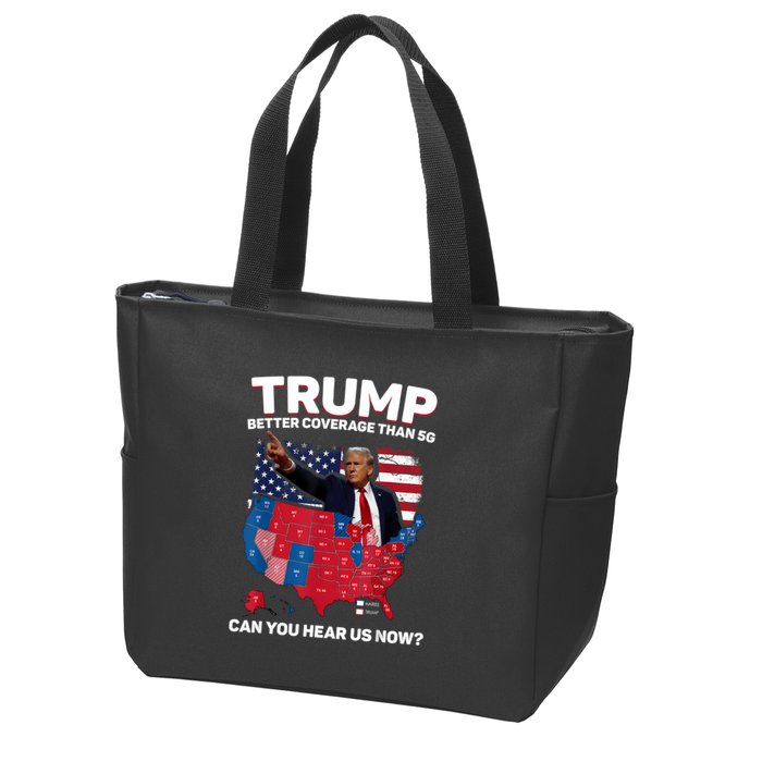 Trump Better Coverage Than 5g Can You Hear Us Now Funny Zip Tote Bag