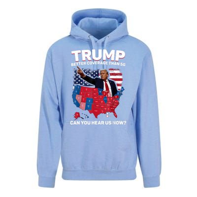 Trump Better Coverage Than 5g Can You Hear Us Now Funny Unisex Surf Hoodie