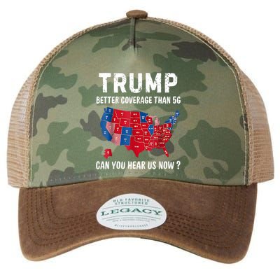 Trump Better Coverage Than 5g Can You Hear Us Now Usa Map Legacy Tie Dye Trucker Hat