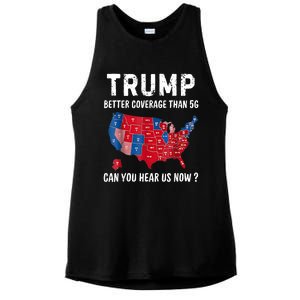 Trump Better Coverage Than 5g Can You Hear Us Now Usa Map Ladies PosiCharge Tri-Blend Wicking Tank