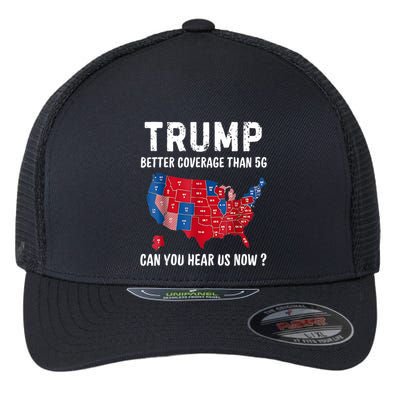 Trump Better Coverage Than 5g Can You Hear Us Now Usa Map Flexfit Unipanel Trucker Cap