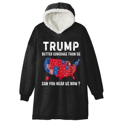 Trump Better Coverage Than 5g Can You Hear Us Now Usa Map Hooded Wearable Blanket