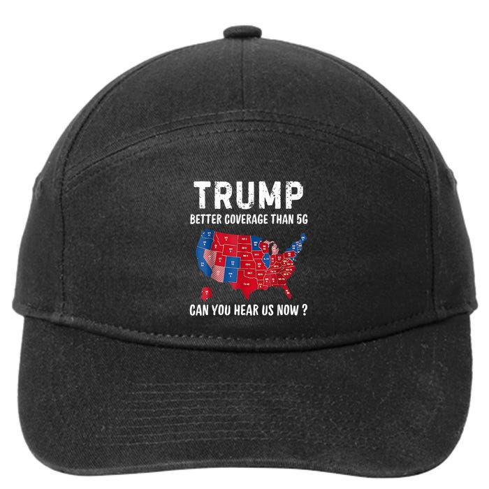 Trump Better Coverage Than 5g Can You Hear Us Now Usa Map 7-Panel Snapback Hat