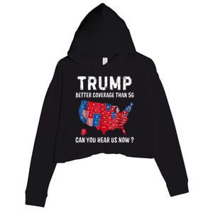 Trump Better Coverage Than 5g Can You Hear Us Now Usa Map Crop Fleece Hoodie