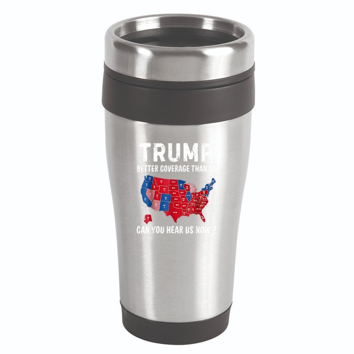 Trump Better Coverage Than 5g Can You Hear Us Now Usa Map 16oz Travel Tumbler