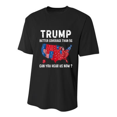 Trump Better Coverage Than 5g Can You Hear Us Now Usa Map Youth Performance Sprint T-Shirt