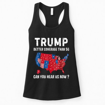 Trump Better Coverage Than 5g Can You Hear Us Now Usa Map Womens Tank Top