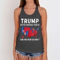 Trump Better Coverage Than 5g Can You Hear Us Now Usa Map Women's Knotted Racerback Tank