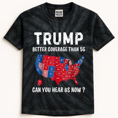 Trump Better Coverage Than 5g Can You Hear Us Now Usa Map Kids Tie-Dye T-Shirt