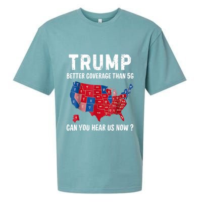 Trump Better Coverage Than 5g Can You Hear Us Now Usa Map Sueded Cloud Jersey T-Shirt