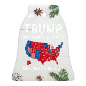 Trump Better Coverage Than 5g Can You Hear Us Now Usa Map Ceramic Bell Ornament