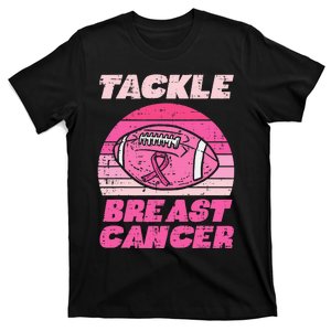 Tackle Breast Cancer American Football Awareness Fighting T-Shirt