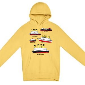 Titanic BritanicOPoseidon Carpathia Famous Ships. Premium Pullover Hoodie