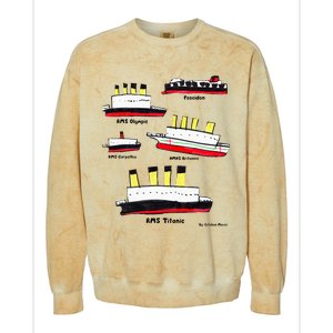 Titanic BritanicOPoseidon Carpathia Famous Ships. Colorblast Crewneck Sweatshirt