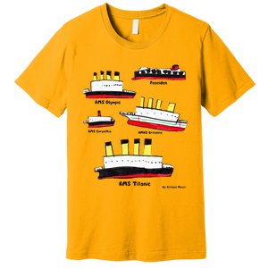 Titanic BritanicOPoseidon Carpathia Famous Ships. Premium T-Shirt