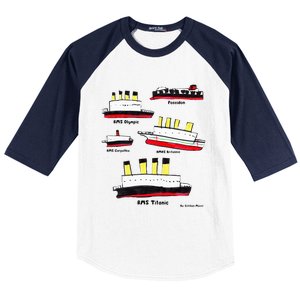 Titanic BritanicOPoseidon Carpathia Famous Ships. Baseball Sleeve Shirt