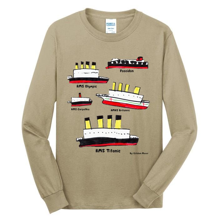 Titanic BritanicOPoseidon Carpathia Famous Ships. Tall Long Sleeve T-Shirt