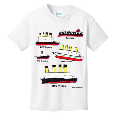 Titanic BritanicOPoseidon Carpathia Famous Ships. Kids T-Shirt