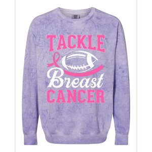 Tackle Breast Cancer Awareness Football Pink Ribbon Colorblast Crewneck Sweatshirt