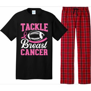 Tackle Breast Cancer Awareness Football Pink Ribbon Pajama Set