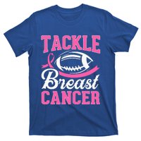 Tackle Breast Cancer Awareness Football Pink Ribbon T-Shirt