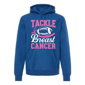 Tackle Breast Cancer Awareness Football Pink Ribbon Premium Hoodie