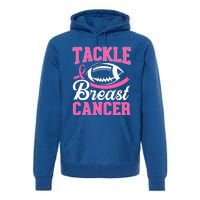 Tackle Breast Cancer Awareness Football Pink Ribbon Premium Hoodie