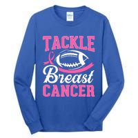 Tackle Breast Cancer Awareness Football Pink Ribbon Tall Long Sleeve T-Shirt