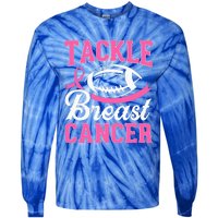 Tackle Breast Cancer Awareness Football Pink Ribbon Tie-Dye Long Sleeve Shirt