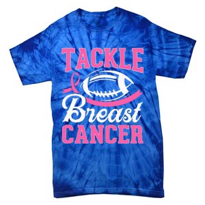 Tackle Breast Cancer Awareness Football Pink Ribbon Tie-Dye T-Shirt