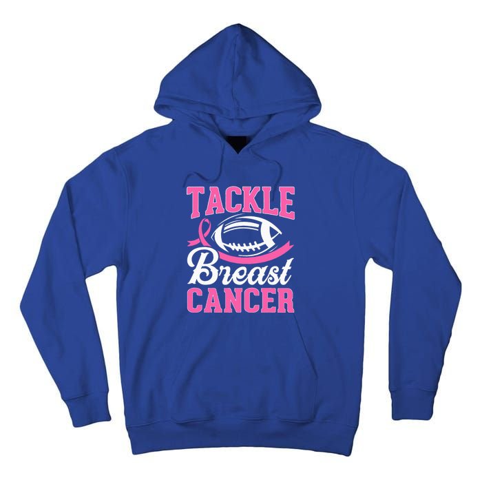 Tackle Breast Cancer Awareness Football Pink Ribbon Tall Hoodie