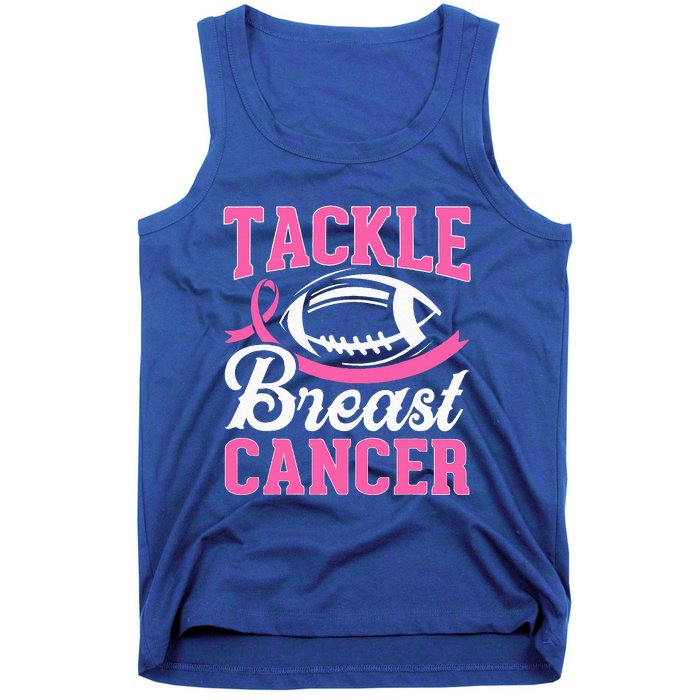 Tackle Breast Cancer Awareness Football Pink Ribbon Tank Top