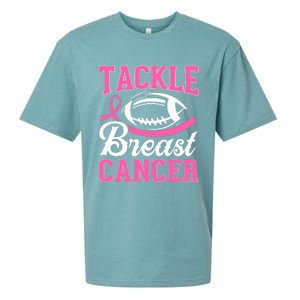 Tackle Breast Cancer Awareness Football Pink Ribbon Sueded Cloud Jersey T-Shirt