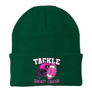 Tackle Breast Cancer Awareness American Footballribbon Knit Cap Winter Beanie