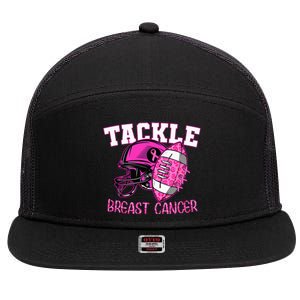 Tackle Breast Cancer Awareness American Footballribbon 7 Panel Mesh Trucker Snapback Hat