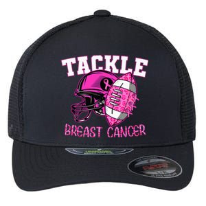 Tackle Breast Cancer Awareness American Footballribbon Flexfit Unipanel Trucker Cap