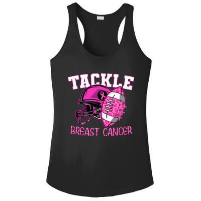 Tackle Breast Cancer Awareness American Footballribbon Ladies PosiCharge Competitor Racerback Tank