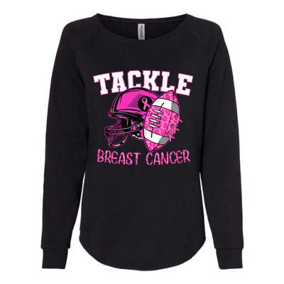 Tackle Breast Cancer Awareness American Footballribbon Womens California Wash Sweatshirt