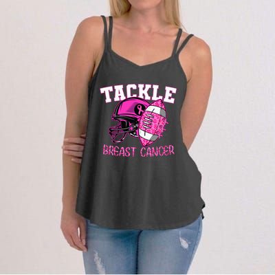 Tackle Breast Cancer Awareness American Footballribbon Women's Strappy Tank