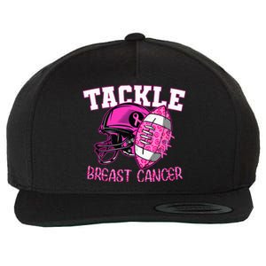 Tackle Breast Cancer Awareness American Footballribbon Wool Snapback Cap