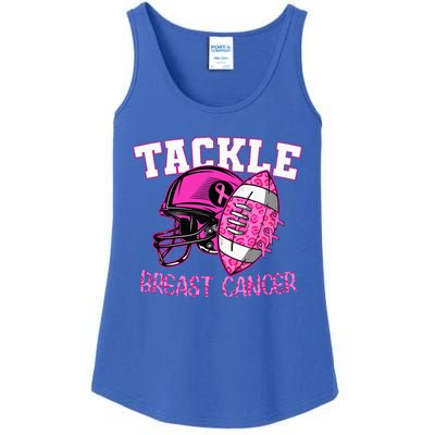 Tackle Breast Cancer Awareness American Footballribbon Ladies Essential Tank