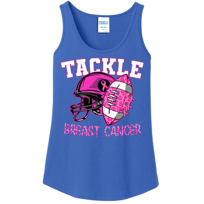 Tackle Breast Cancer Awareness American Footballribbon Ladies Essential Tank