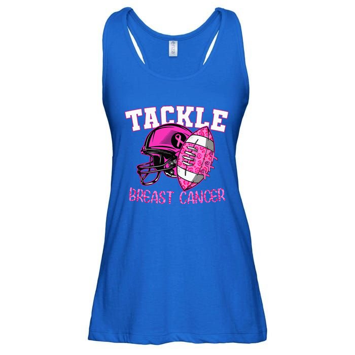 Tackle Breast Cancer Awareness American Footballribbon Ladies Essential Flowy Tank