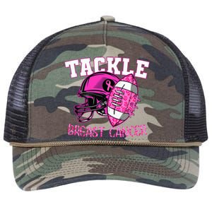 Tackle Breast Cancer Awareness American Footballribbon Retro Rope Trucker Hat Cap