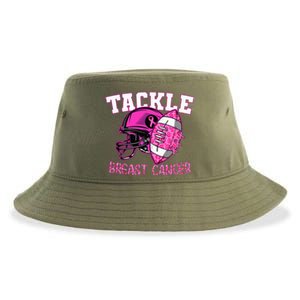 Tackle Breast Cancer Awareness American Footballribbon Sustainable Bucket Hat